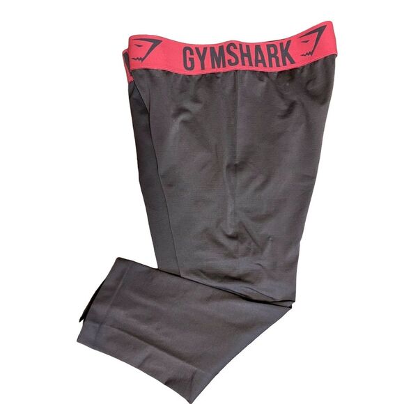 Gymshark Cropped Seamless Gray & Pink Leggings Women's Size L - Picture 5 of 5